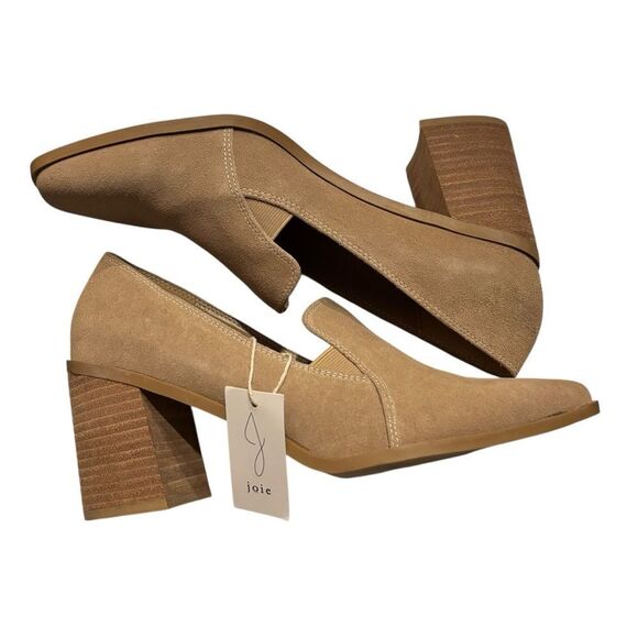 Joie NWT JJ Weverly Women's Tan Neutral Block Heel Slip on Loafers 9 - Picture 11 of 13